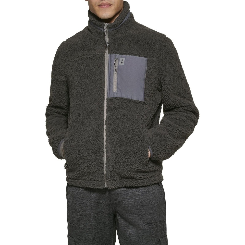 Bass Outdoors‎ Mens Coastal Sherpa Jacket with Pocket, Gargoyle, Size S, NWT